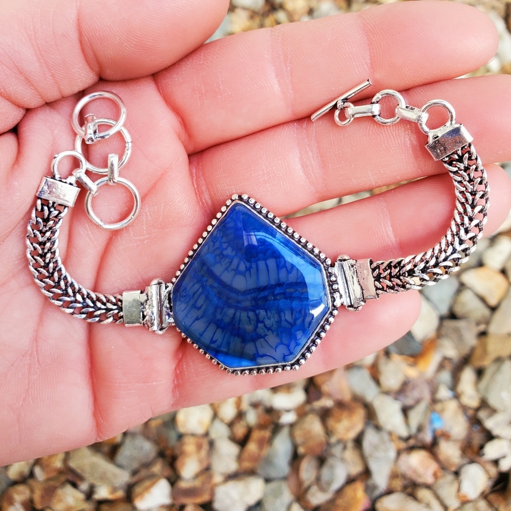 New Solar Agate 925 Silver Bracelet.